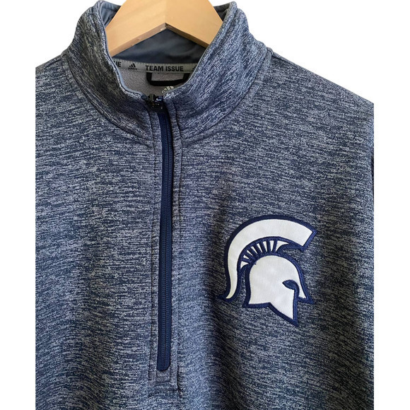 Adidas Spartan‎ Half Zip-Sweatshirt-Size XL-Mens-Heathered Blue-EUC - Picture 3 of 7
